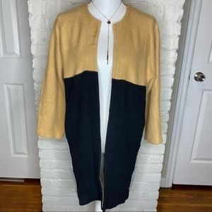 Zara Colorblock Oversized Open Front Cardigan S